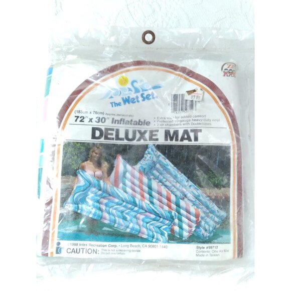 Vintage 1988 Intex The Wet Set Deluxe Mat Float 72"× 30"  59712 NOS Unopened - Picture 3 of 16